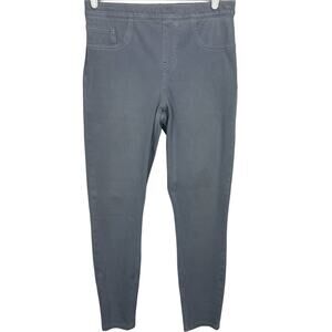 Women's Spanx Gray Pull On Casual Stretch‎ Denim Cotton Blend Jeggings sz Large